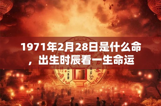 1971年2月28日是什么命，出生时辰看一生命运
