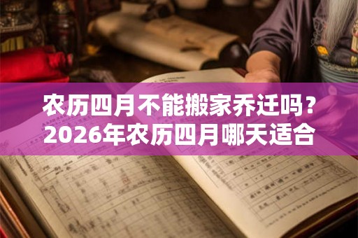 农历四月不能搬家乔迁吗?2026年农历四月哪天适合搬家? 农历四月不能搬家乔迁吗?2026年农历四月哪天适合搬家?