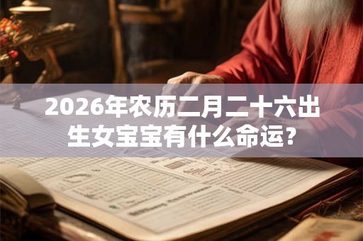 2026年农历二月二十六出生女宝宝有什么命运？
