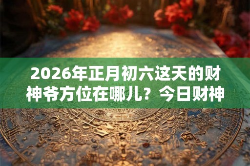 2026年正月初六这天的财神爷方位在哪儿？今日财神位置