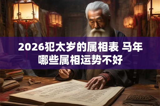 2026犯太岁的属相表 马年哪些属相运势不好