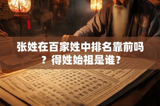 张姓在百家姓中排名靠前吗？得姓始祖是谁？