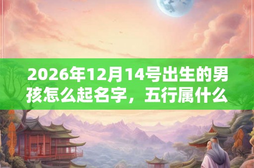 2026年12月14号出生的男孩怎么起名字，五行属什么
