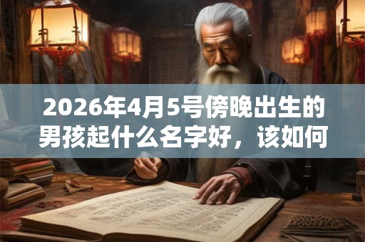 2026年4月5号傍晚出生的男孩起什么名字好，该如何取名？