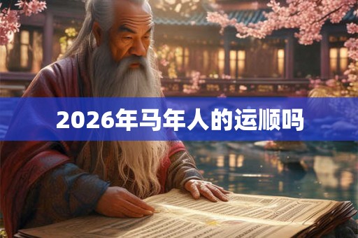 2026年马年人的运顺吗