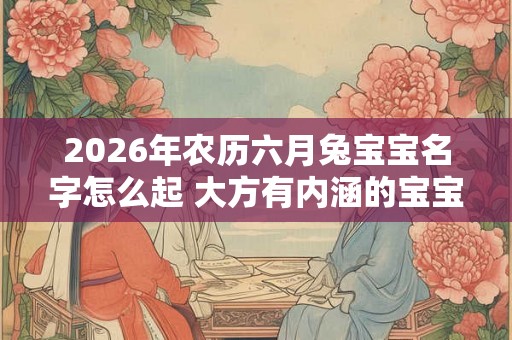 2026年农历六月兔宝宝名字怎么起 大方有内涵的宝宝名字