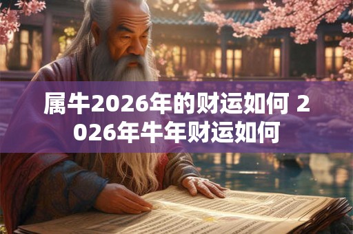 属牛2026年的财运如何 2026年牛年财运如何