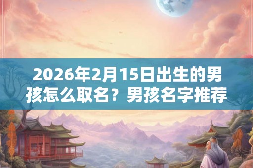 2026年2月15日出生的男孩怎么取名？男孩名字推荐