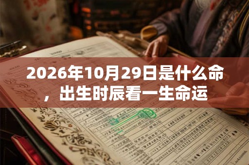 2026年10月29日是什么命，出生时辰看一生命运
