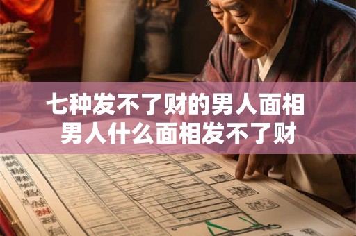七种发不了财的男人面相 男人什么面相发不了财