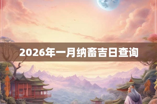 2026年一月纳畜吉日查询 2026年一月纳畜吉日查询