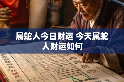 属蛇人今日财运 今天属蛇人财运如何 属蛇人今日财运 今天属蛇人财运如何