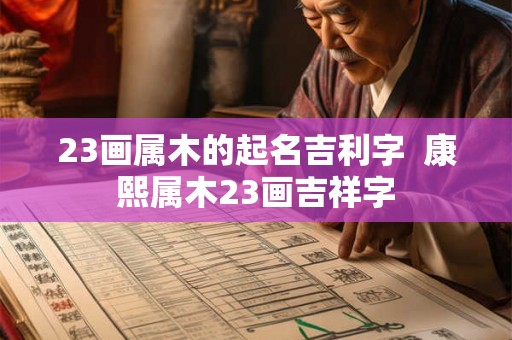 23画属木的起名吉利字  康熙属木23画吉祥字