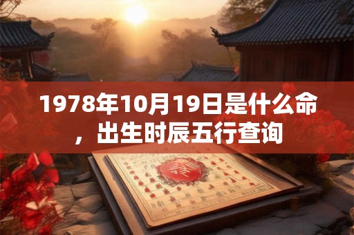 1978年10月19日是什么命，出生时辰五行查询