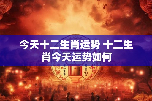 今天十二生肖运势 十二生肖今天运势如何