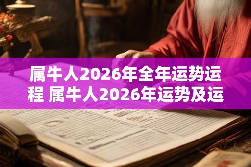 属牛人2026年全年运势运程 属牛人2026年运势及运程每月运程