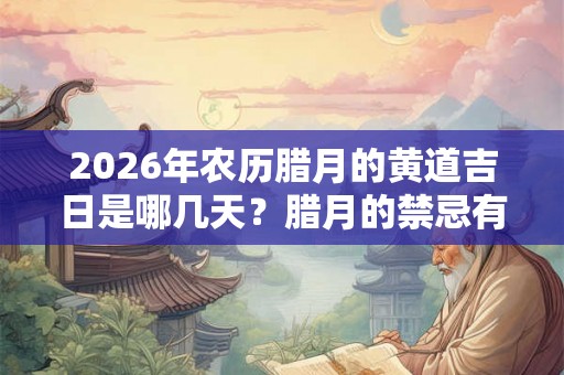 2026年农历腊月的黄道吉日是哪几天？腊月的禁忌有哪些？