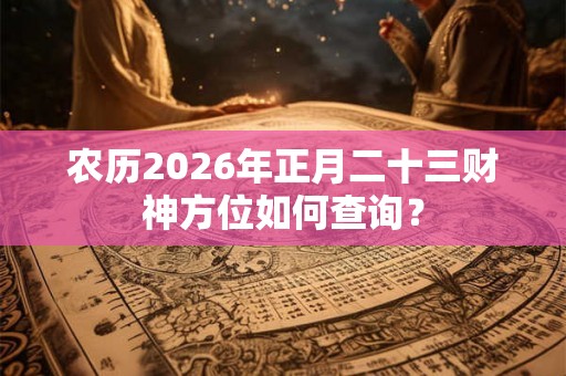 农历2026年正月二十三财神方位如何查询？