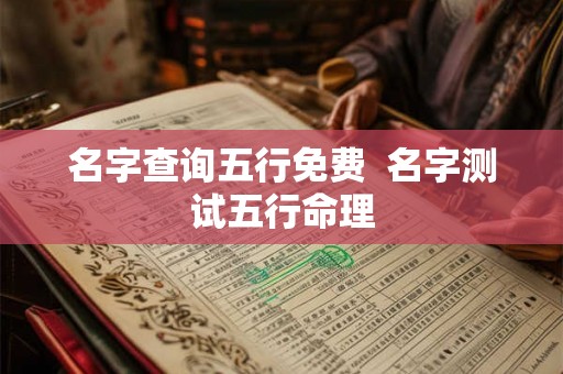 名字查询五行免费  名字测试五行命理
