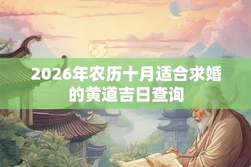 2026年农历十月适合求婚的黄道吉日查询