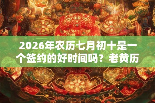 2026年农历七月初十是一个签约的好时间吗?老黄历当日的卦象如何? 2026年农历七月初十是一个签约的好时间吗?老黄历当日的卦象如何?