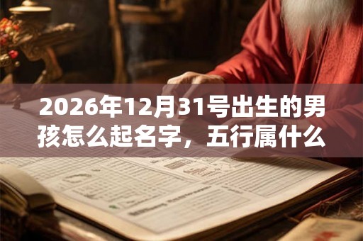 2026年12月31号出生的男孩怎么起名字，五行属什么