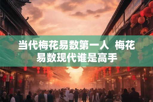 当代梅花易数第一人  梅花易数现代谁是高手