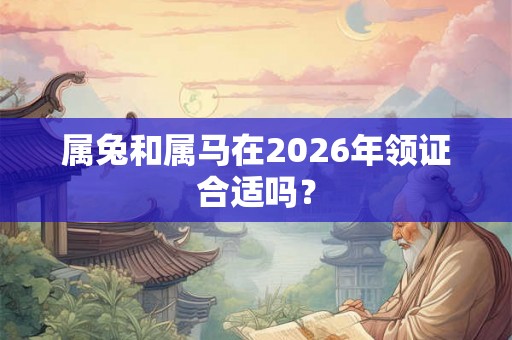 属兔和属马在2026年领证合适吗？