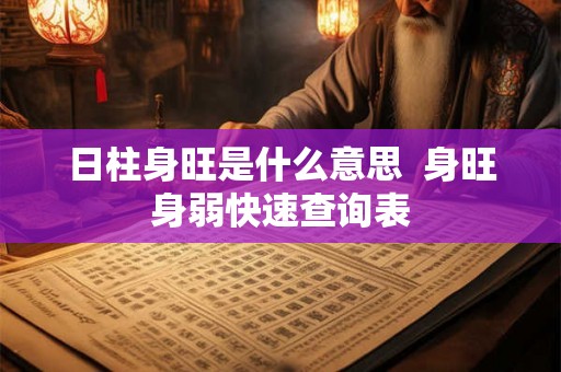日柱身旺是什么意思  身旺身弱快速查询表