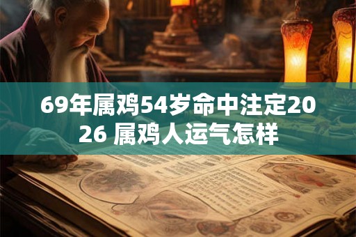 69年属鸡54岁命中注定2026 属鸡人运气怎样 69年属鸡54岁命中注定2026 属鸡人运气怎样