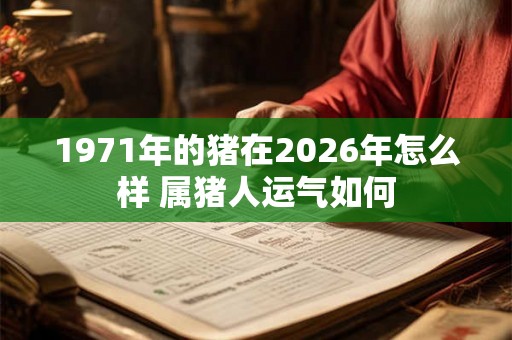 1971年的猪在2026年怎么样 属猪人运气如何