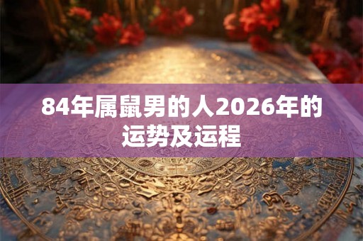 84年属鼠男的人2026年的运势及运程