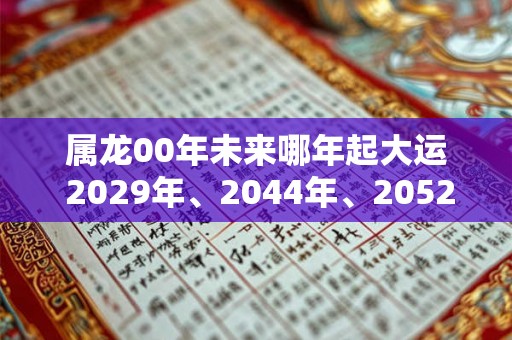 属龙00年未来哪年起大运 2029年、2044年、2052年