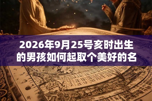 2026年9月25号亥时出生的男孩如何起取个美好的名字，五行属什么