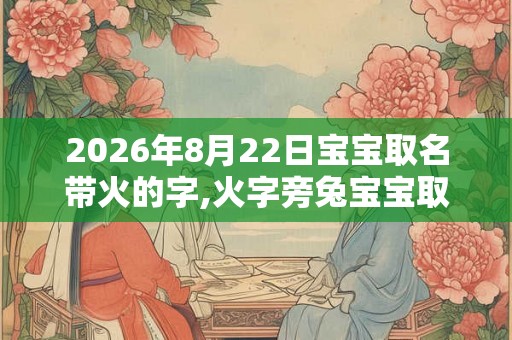 2026年8月22日宝宝取名带火的字,火字旁兔宝宝取名