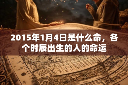2015年1月4日是什么命，各个时辰出生的人的命运