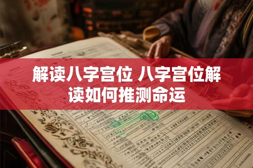 解读八字宫位 八字宫位解读如何推测命运