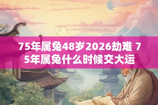 75年属兔48岁2026劫难 75年属兔什么时候交大运