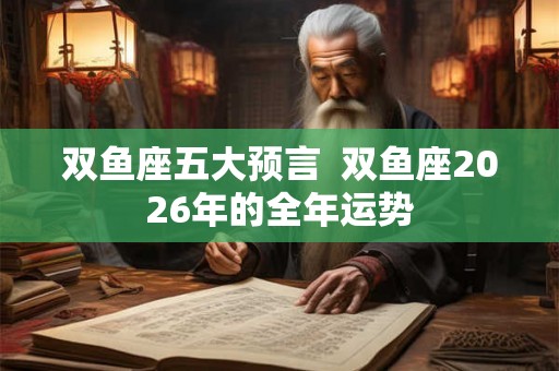 双鱼座五大预言 双鱼座2026年的全年运势 双鱼座五大预言 双鱼座2026年的全年运势