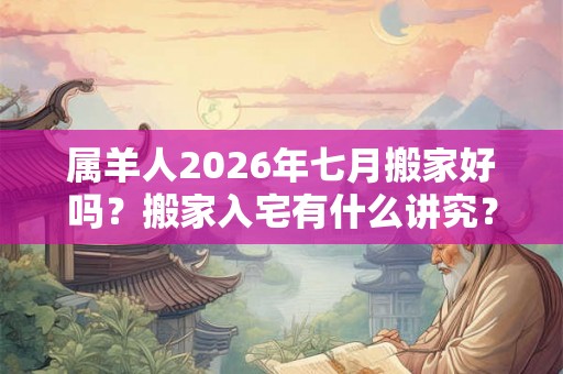 属羊人2026年七月搬家好吗？搬家入宅有什么讲究？