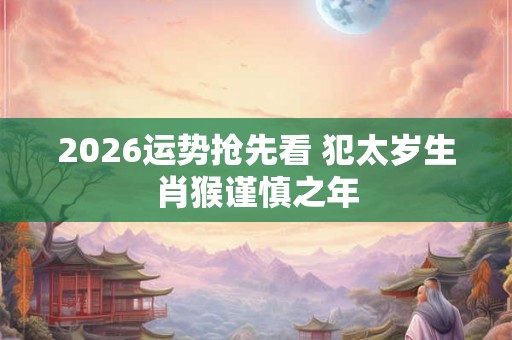 2026运势抢先看 犯太岁生肖猴谨慎之年
