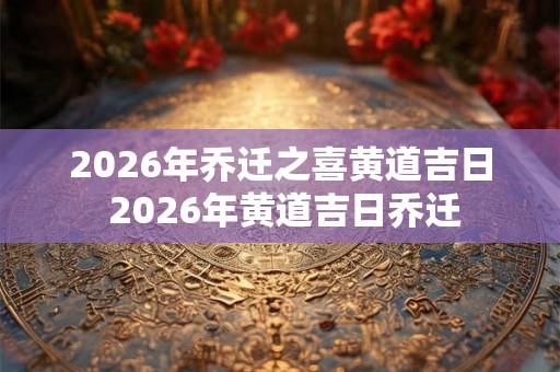 2026年乔迁之喜黄道吉日 2026年黄道吉日乔迁