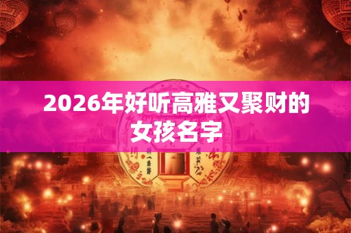 2026年好听高雅又聚财的女孩名字