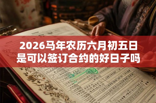 2026马年农历六月初五日是可以签订合约的好日子吗？