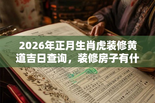 2026年正月生肖虎装修黄道吉日查询,装修房子有什么讲究? 2026年正月生肖虎装修黄道吉日查询,装修房子有什么讲究?