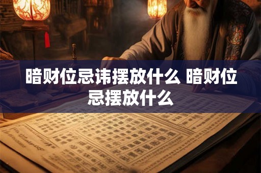 暗财位忌讳摆放什么 暗财位忌摆放什么