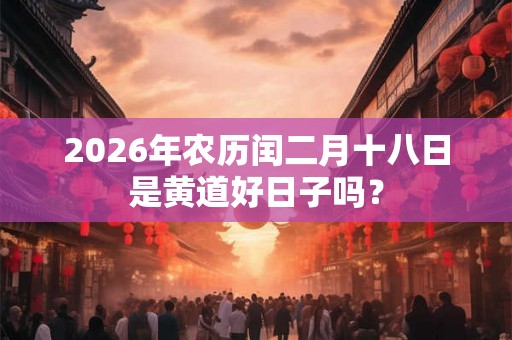 2026年农历闰二月十八日是黄道好日子吗？