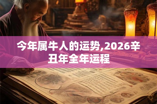 今年属牛人的运势,2026辛丑年全年运程
