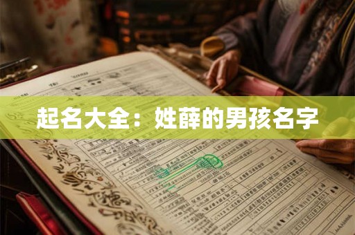 起名大全:姓薛的男孩名字 起名大全:姓薛的男孩名字