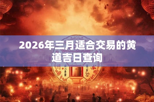 2026年三月适合交易的黄道吉日查询
